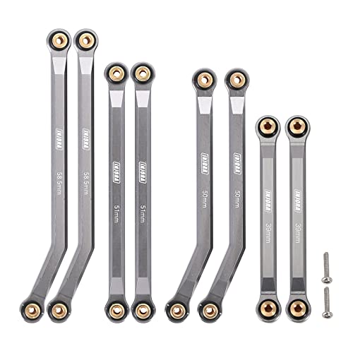 INJORA RC Links 133.7mm CNC Aluminum Hohe Freigabe SCX24 Links Upgrade für 1/24 Crawler Auto LWB Axial SCX24 Bronco C10 JLU 4Runner, 8PCS von INJORA