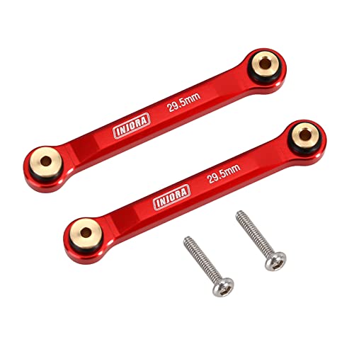 INJORA Chassis Links 29.5mm Hohe Freigabe Aluminum Link Set für Axial SCX24 Deadbolt 1/24 RC Auto, 2PCS(Rot) von INJORA