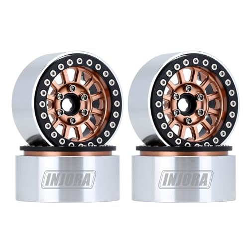 INJORA Crawler Felge 1,9inch Beadlock Felgen für 1:10 RC Crawler Axial SCX10 Pro TRX-4 VS4-10 Redcat Gen 8 7 Pro (4pcs, Bronze) von INJORA