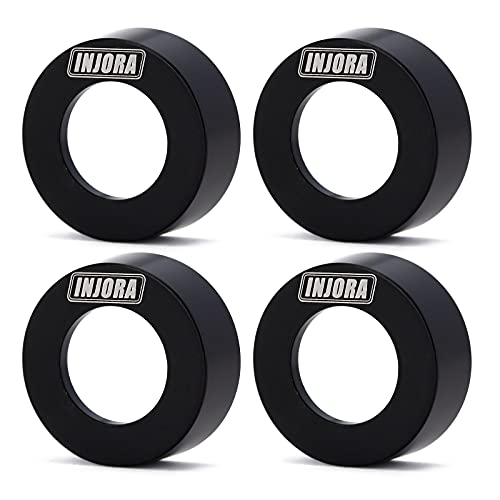 INJORA Crawler Gegengewicht 4pcs Radgewichte Messingadapter für 1:24 Crawler Axial SCX24 Upgrade Teile (Schwarz) von INJORA