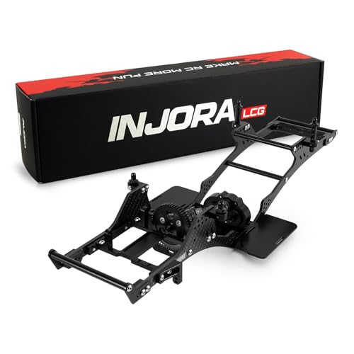 INJORA Frontmontiertes Getriebe LCG Kohlefaser-Chassis-Kit für 1/10 RC Crawlers Upgrade (INC-10F) von INJORA