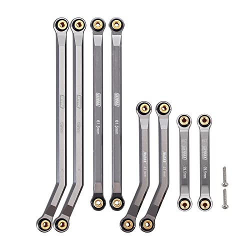 INJORA High Clearance 4 Links Set CNC Aluminium Links Set für 1/24 RC Crawler Car LWB 133.5mm Axial SCX24 AXI90081 Deadbolt AXI00004 B17,8PC(Grau) von INJORA