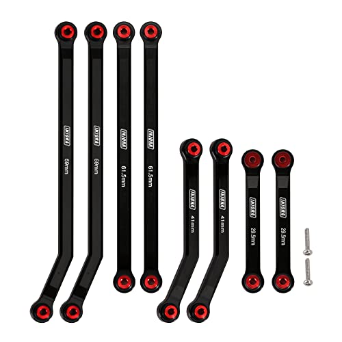 INJORA High Clearance 4 Links Set CNC Aluminium Links Set für 1/24 RC Crawler Car LWB 133.5mm Axial SCX24 AXI90081 Deadbolt AXI00004 B17,8PC(Schwarz) von INJORA