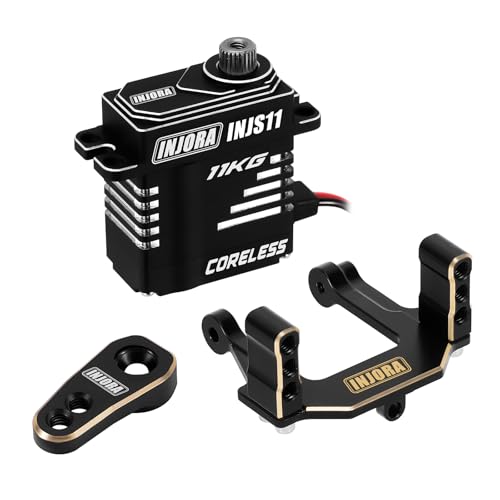 INJORA Hochvolt Großdrehmoment Metallgetriebe Digital Mikro Coreless Servo mit Servo Horn Montage für 1/18 RC Crawler Redcat Ascent-18 INJORA Hochvolt Großdrehmoment Metallgetriebe Digital Mikro Coreless Servo mit Servo Horn Montage für 1/18 RC Crawler Redcat Ascent-18 von INJORA