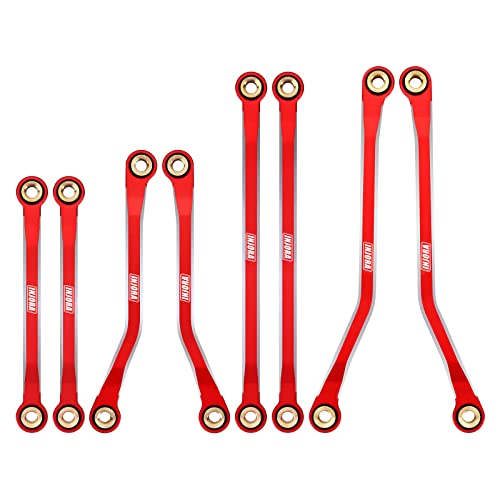 INJORA Hohe Clearance Links CNC Aluminium Link für 1/18 TRX4M Defender Bronco Upgrade RC Crawler, Rot von INJORA