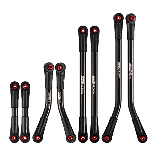 INJORA Hohe Räumung Links Set RC-Zubehör für Axial SCX24 Deadbolt B17 1/24 RC Crawler Car Upgrade Teile, 8St（Schwarz） von INJORA