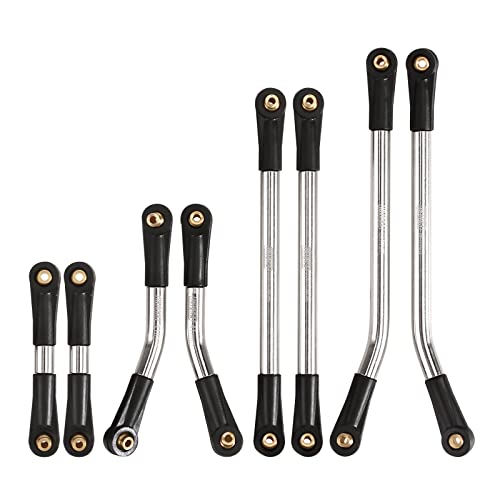 INJORA Hohe Räumung Links Set RC-Zubehör für Axial SCX24 Deadbolt B17 1/24 RC Crawler Car Upgrade Teile, 8St（Silber） von INJORA