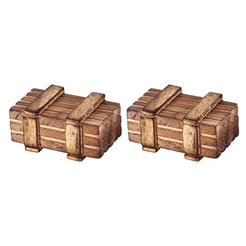 INJORA Holzkiste Dekoration Zubehör für TRX4M SCX24 FCX24 Enduro24 1/18 1/24 RC Crawler Auto, 2PCS von INJORA