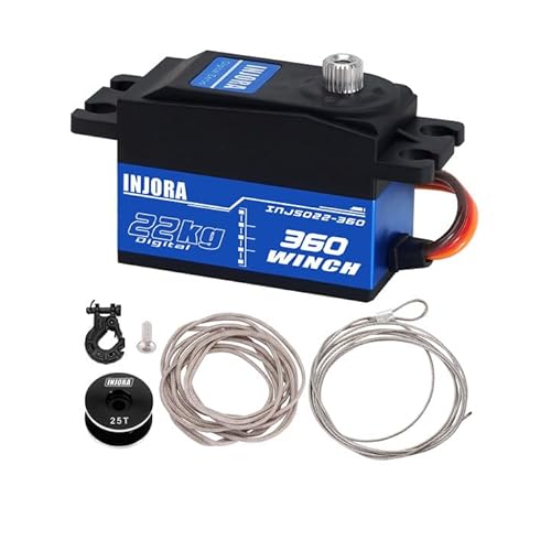 INJORA 22KG 360° Low Profile Digital Servo mit 25T Seilwinde für RC Crawler Auto Boot Modell INJS022-360 INJORA 22KG 360° Low Profile Digital Servo mit 25T Seilwinde für RC Crawler Auto Boot Modell INJS022-360 von INJORA