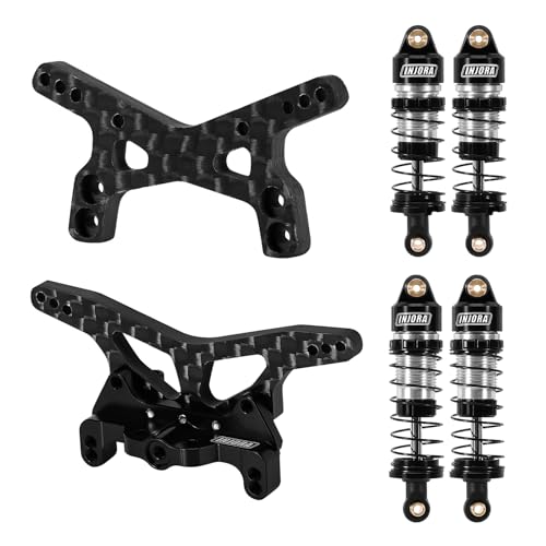 INJORA Kohlefaser Stoßdämpfertürme mit Halterung und Aluminium-Öldämpfer für 1/24 Buggy Losi Micro-B von INJORA