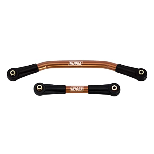 INJORA Lenkung Link Rostfreier Stahl mit Plastik Stangenenden für 1/24 RC Crawler Car Axial SCX24 C10 Deadbolt JLU Gladiator Bronco,Bronze von INJORA