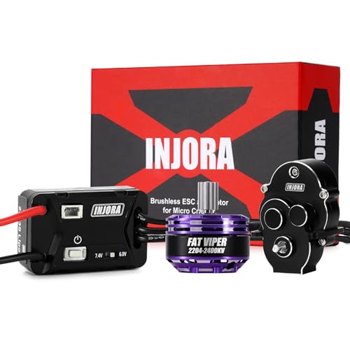 INJORA MBL32 G2 Wasserdichter Brushless-Regler & 2204 Fat Viper Außenläufer-Motor für 1/18 TRX4M von INJORA