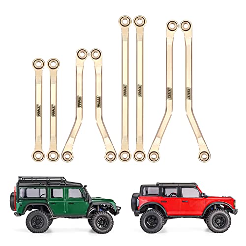 INJORA Messing Hohe Bodenfreiheit Chassis Lenker Set für TRX4M Defender Bronco 1/18 RC Crawler Upgrade Teile, 42g von INJORA