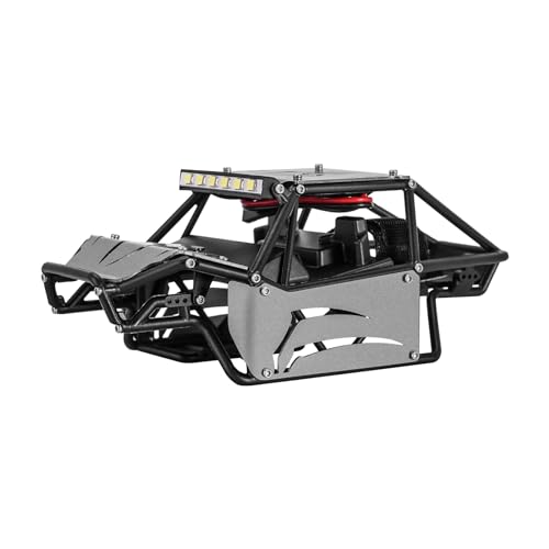 INJORA Nylon Rock Buggy Karosserie Aluminium Paneele Chassis Bausatz für 1/24 RC Crawler Car Axial SCX24 C10 JLU Bronco Upgrade Parts,Grau von INJORA