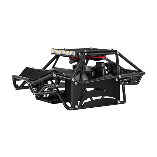 INJORA Nylon Rock Buggy Karosserie Aluminium Paneele Chassis Bausatz für 1/24 RC Crawler Car Axial SCX24 C10 JLU Bronco Base Camp Upgrade Parts,Schwarz von INJORA