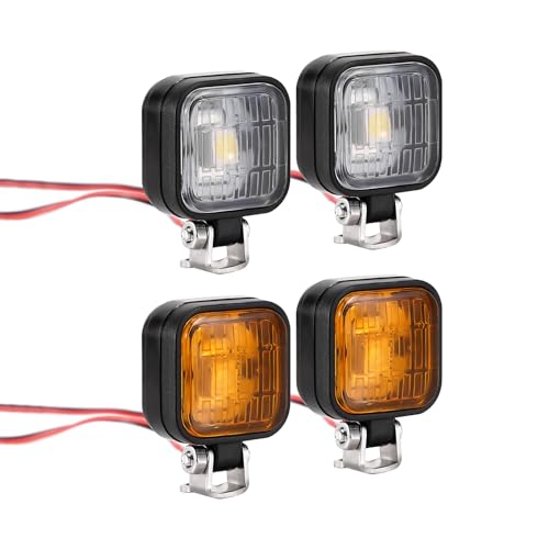 INJORA Quadratische LED-Leuchten mit Halterung für RC-Autos, 12,8 mm von INJORA