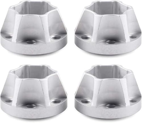 INJORA RC 12mm Mitnehmer Hex Hub Adapter Metal Zubehör Set 4pcs für 1/10 RC Crawler 1,9 oder 2,2 Felgen Axial SCX10 TRX4 D90 (Silber 12mm) von INJORA
