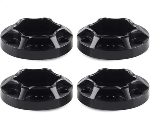INJORA RC 12mm Mitnehmer Hex Hub Adapter Metal Zubehör Set 4pcs für 1/10 RC Crawler 1,9 oder 2,2 Felgen Axial SCX10 TRX4 D90 (Schwarz 6mm) von INJORA