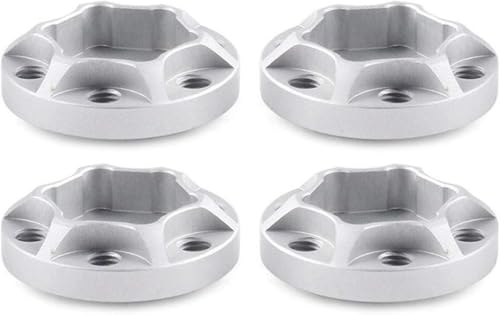 INJORA RC 12mm Mitnehmer Hex Hub Adapter Metal Zubehör Set 4pcs für 1/10 RC Crawler 1,9 oder 2,2 Felgen Axial SCX10 TRX4 D90 (Silber 6mm) von INJORA