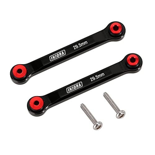 INJORA Chassis Links 29.5mm Hohe Freigabe Aluminum Link Set für Axial SCX24 Deadbolt 1/24 RC Auto, 2PCS(Schwarz) von INJORA