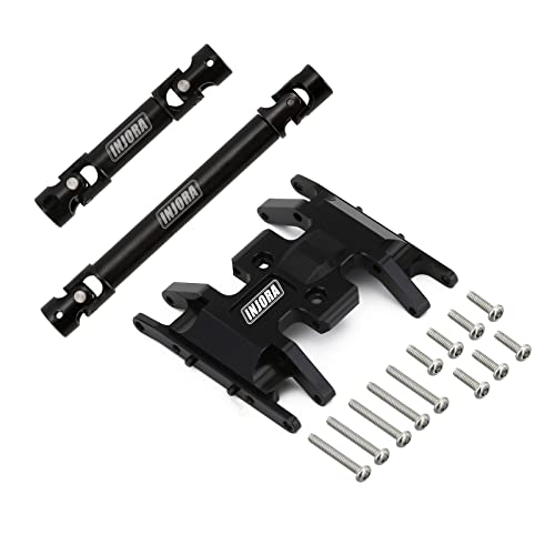 INJORA RC Antriebswelle Stahl Mittelwelle und RC Unterfahrschutz für Axial SCX24 Gladiator AXI00005 1/24 RC Crawler Auto AXI90081 Upgrade Teile Zubehör，Schwarz von INJORA