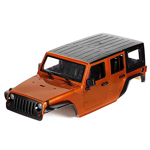 INJORA RC Auto Karosserie KIT Body Shell für 1:10 RC Crawler Axial SCX10 und SCX10 II 90046 90047 Wrangler (Orange) von INJORA