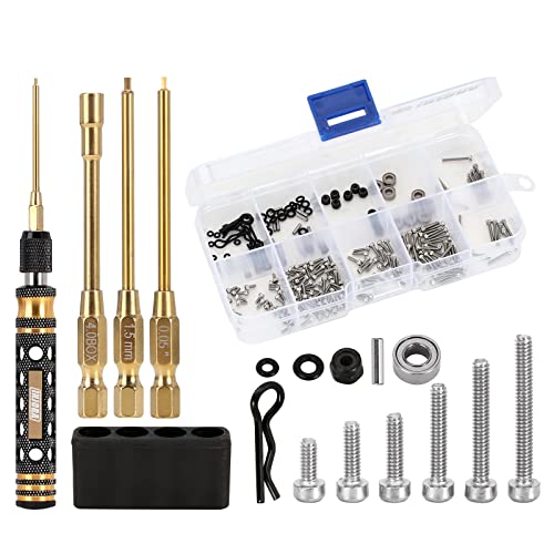 INJORA RC Auto Werkzeugsatz Verhexen Schraubendreher 0.05 Zoll 1.5 mm,Verhexen Mutterntreiber 4mm,Schrauben Kit für Axial SCX24 C10 Deadbolt JLU Gladiator Bronco Anderes RC Model von INJORA