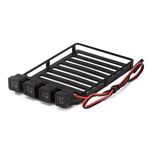 INJORA RC Dachträger Gepäckträger mit LED Licht RC Zubehör für 1/24 RC Crawler Auto Axial SCX24 Wrangler JLU 4Runner FCX24 von INJORA