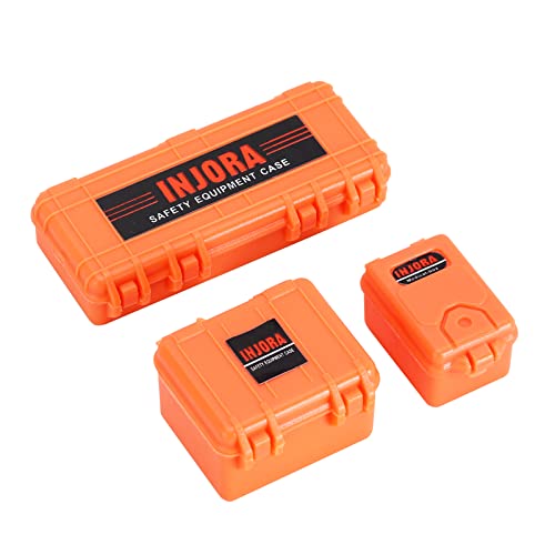 INJORA RC Dekoration Simulation Swaage Mini Aufbewahrungsbox Ausrüstungskoffer Dekorationszubehör für 1/18 1/24 RC Crawler Auto Axial SCX24 Serie FCX24,Orange von INJORA