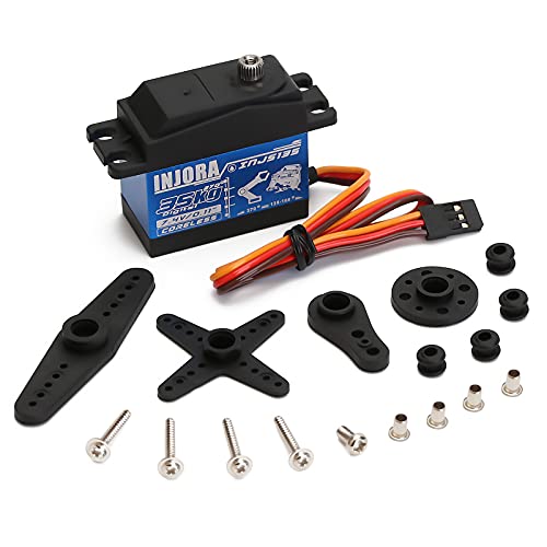 INJORA RC Digital Servo Motor 35KG Wasserdicht Großes Drehmoment Hoch Spannung Kernloses Gebürstetes Servo für RC Car Crawler Truck SCX10 TRX4 Robotermodell (Kontrolle Winkel 270°) von INJORA