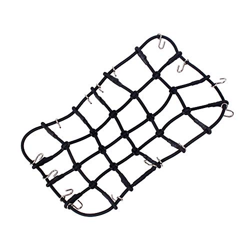 INJORA RC Gepäcknetz Elastisches Gepäcknetz RC Auto Zubehör für 1/10 RC Crawler SCX10 90046 Tamiya CC01 D90 TRX-4 TRX4 (Schwarz) von INJORA