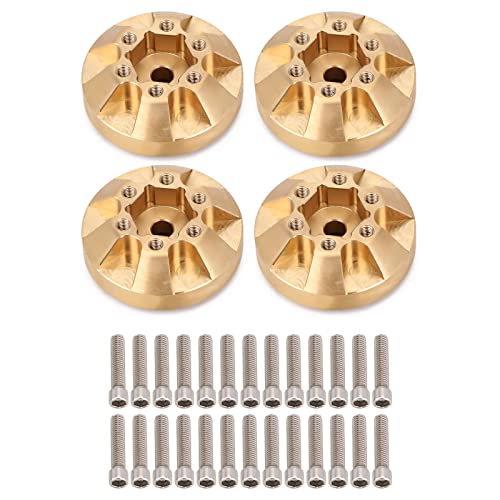 INJORA RC Hex Hub Messing Räder Hex Hub Adapter 12mm 4 Stück für 1/10 RC Crawler Auto 1.9 2.2 Felge Axial SCX10 90046 TRX4 von INJORA
