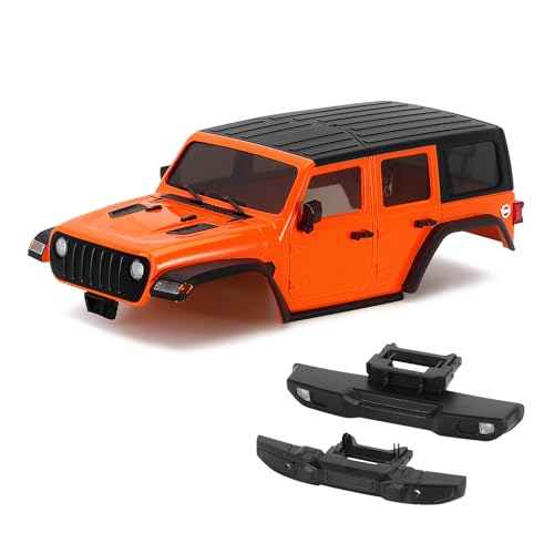 INJORA RC Karosserie 6,10 Zoll Radstand-ABS Hardtop Körper Bausatz mit Vorderen Hinteren Stoßstangen für TRX4M Chassis Upgrade 1/18 RC Crawler,Orange INJORA RC Karosserie 6,10 Zoll Radstand-ABS Hardtop Körper Bausatz mit Vorderen Hinteren Stoßstangen für TRX4M Chassis Upgrade 1/18 RC Crawler,Orange von INJORA