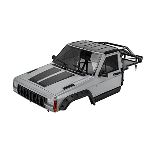 INJORA RC Karosserie Cherokee Car Body Shell RC Vorne Cab mit Überrollkäfig für 1:10 RC Crawler TRX4 Axial SCX10 90046 (Nardo Grau) von INJORA