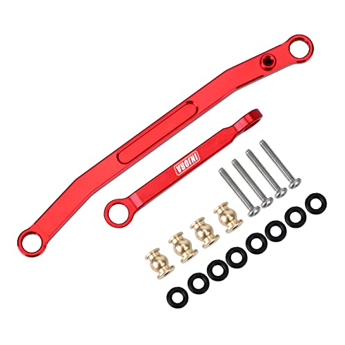 INJORA RC Lenkstange 2pcs Servo Link Spannschloss Verbindung für 1/24 RC Crawler Axial SCX24 AXI90081 (Rot) von INJORA