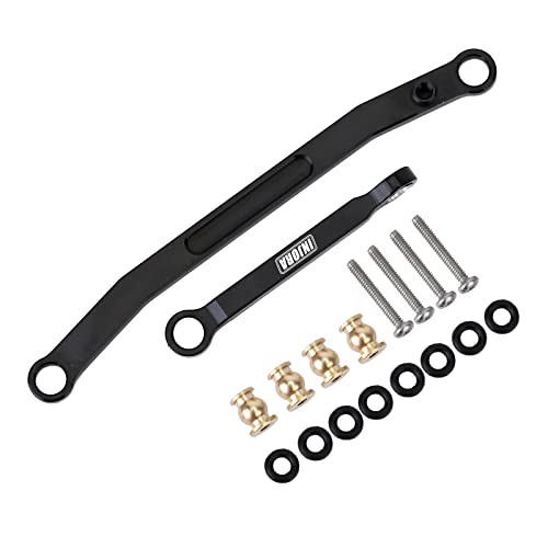 INJORA RC Lenkstange 2pcs Servo Link Spannschloss Verbindung für 1/24 RC Crawler Axial SCX24 AXI90081 (Schwarz) von INJORA