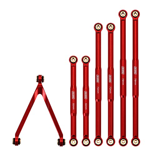 INJORA RC Link Chassis Links Set Zubehör für Axial SCX24 Gladiator Upgrade Teile AXI00005 1/24 RC Crawler Car(Rot) von INJORA