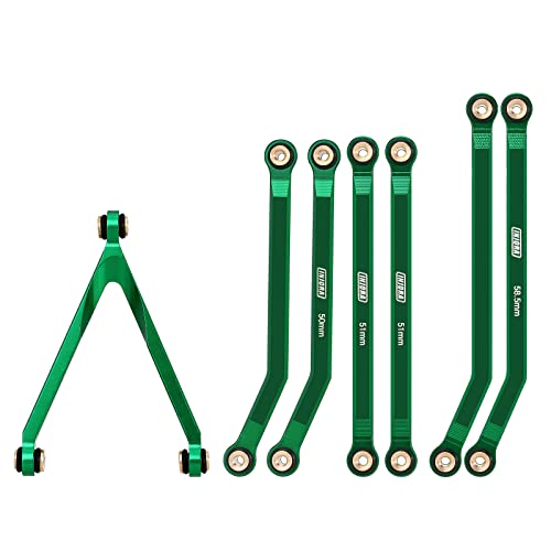 INJORA RC Links Zugstangen Hohem Spielraum CNC Aluminium 133.7mm für 1/24 RC Crawler LWB Axial SCX24 Bronco AXI00006 AXI00001 C10 AXI00002 JLU (Grün) von INJORA