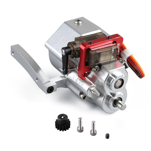 INJORA RC Metall Chassis Vorfixiertem Schaltgetriebe für 1/10 RC Crawler Car Axial SCX10 90046 von INJORA