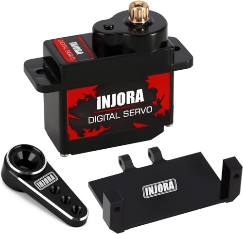 INJORA RC Servo 12g Digital Servo mit Metall Halterung und 15T Arm für RC Axial SCX24 AX24 Auto Modell Upgrade Teile von INJORA