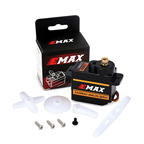 INJORA RC Servo Motor Emax ES08MAII 12 g Analoges Servo für SCX24 Bronco Gladiator C10 JLU Deadbolt B17 Axial Upgrade Teile RC Auto Boots Modell von INJORA