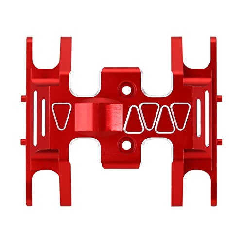 INJORA RC Skid Plate Transmission Mount Aluminium 1/24 RC Crawler Upgrades Teile für Axial SCX24 Gladiator Deadbolt C10 JLU Bronco（Rot） von INJORA