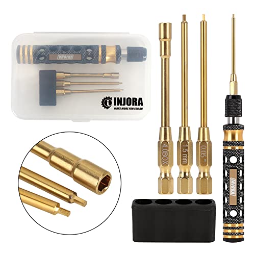 INJORA RC Werkzeug Tool Kit 3 in 1 Schraubendreher 0.05 Zoll 1.5 mm Sechskant Mutterndreher 4 mm für SCX24 Gladiator Bronco C10 JLU Deadbolt Andere RC ModellAutos INJORA RC Werkzeug Tool Kit 3 in 1 Schraubendreher 0.05 Zoll 1.5 mm Sechskant Mutterndreher 4 mm für SCX24 Gladiator Bronco C10 JLU Deadbolt Andere RC ModellAutos von INJORA