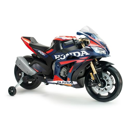Elektromotorrad für Kinder, 3 Jahre, 4 Jahre, 5 Jahre, Honda-Wettbewerb, 12 V, batteriebetrieben, mit Stützrädern, Licht und Geräuschen, Markenlizenz INJUSA Elektromotorrad für Kinder, 3 Jahre, 4 Jahre, 5 Jahre, Honda-Wettbewerb, 12 V, batteriebetrieben, mit Stützrädern, Licht und Geräuschen, Markenlizenz INJUSA von INJUSA