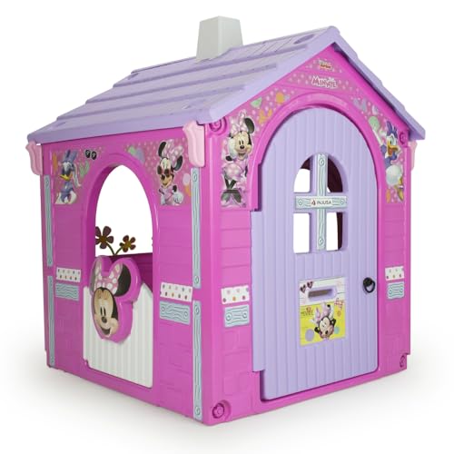 INJUSA - Spielzeughaus Minnie Mouse, für Kinder ab 3 Jahren, mit Minnie Mouse Dekoration, 2 Zugangstüren, 2 Fenster und Außentheke, Farbe Rosa von INJUSA