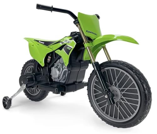 INJUSA - Kawasaki KX85 Elektromotorrad für Kinder ab 3 Jahren, mit Batterie 12V, Gaspedal, Stützräder, Elektrische Bremse, Geschwindigkeit 6 km/h, Grün Farbe INJUSA - Kawasaki KX85 Elektromotorrad für Kinder ab 3 Jahren, mit Batterie 12V, Gaspedal, Stützräder, Elektrische Bremse, Geschwindigkeit 6 km/h, Grün Farbe von INJUSA