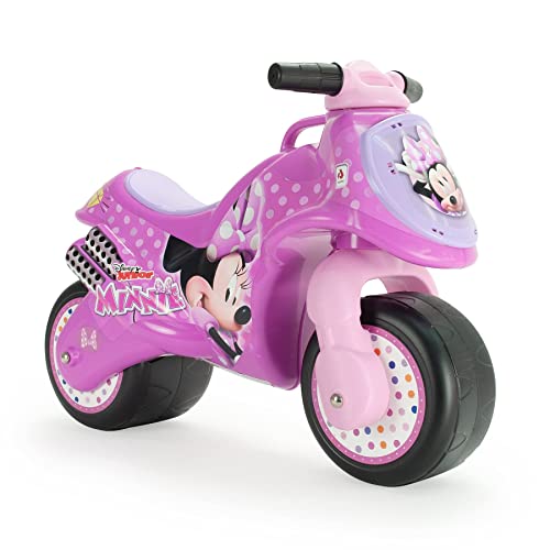 INJUSA - Moto Laufrad Neox Minnie Mouse, Ride on für Kinder von 18 bis 36 Monaten, mit breite Kunststoffräder, Tragegriff für die Eltern, dauerhafte und wasserfeste Dekoration, Rosa Farbe von INJUSA