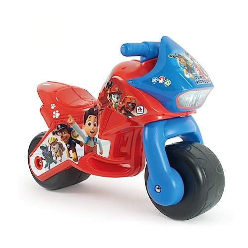 INJUSA - Moto Laufrad Twin Dessert Paw Patrol, Ride-On für Kinder ab 18 Monaten, mit dauerhafter Dekoration, Breiten Kunststoffrädern und elterlichem Tragegriff, Farbe Rot von INJUSA