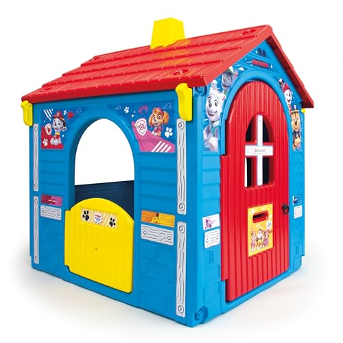 INJUSA - Paw Patrol Kinderspielhaus für Kinder von 3 bis 6 Jahren, mit 1 Haupttür mit Riegel und Briefkasten, 2 Seitentüren, 1 Fenster mit Außentheke, Blau von INJUSA