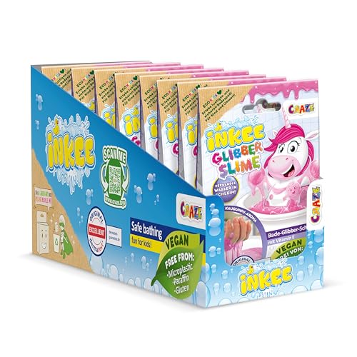INKEE - Bath Slime Unicorn 8er Set | Bade-Glibber Schleim mit Vitamin E, pinkes Schleimpulver mit Bubble Gum Aroma, komplettes Verkaufsdisplay 8x 100g Schleimpulver INKEE - Bath Slime Unicorn 8er Set | Bade-Glibber Schleim mit Vitamin E, pinkes Schleimpulver mit Bubble Gum Aroma, komplettes Verkaufsdisplay 8x 100g Schleimpulver von INKEE